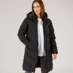 Closure London Damen Lange Geteilter Saum Steppjacke Schwarz