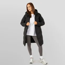 Closure London Damen Lange Geteilter Saum Steppjacke Schwarz