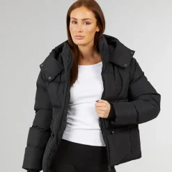 Closure London Damen verstellbarer Bund Daunenjacke Schwarz