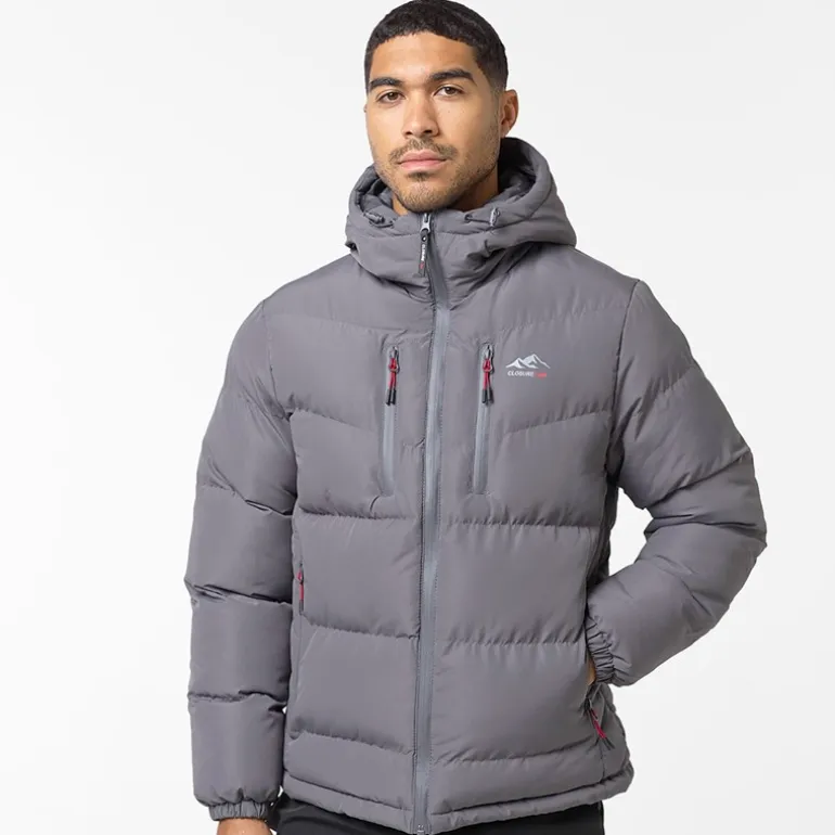 Closure London Herren Tech Logo Puffer Jacke Anthrazit
