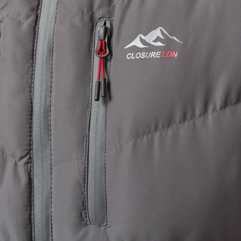 Closure London Herren Tech Logo Puffer Jacke Anthrazit