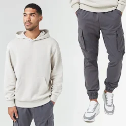 Closure London Hoodie und Cargohose Herren in Stein/Anthrazit