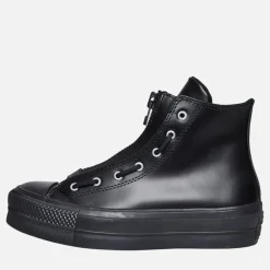 Converse Damen Chuck Taylor All Star Lift Hi Plateau Leder Sneaker Schwarz / Total Eclipse / Schwarz