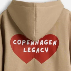 Copenhagen Legacy Herren Kapuzenpullover Herz Druck Khaki