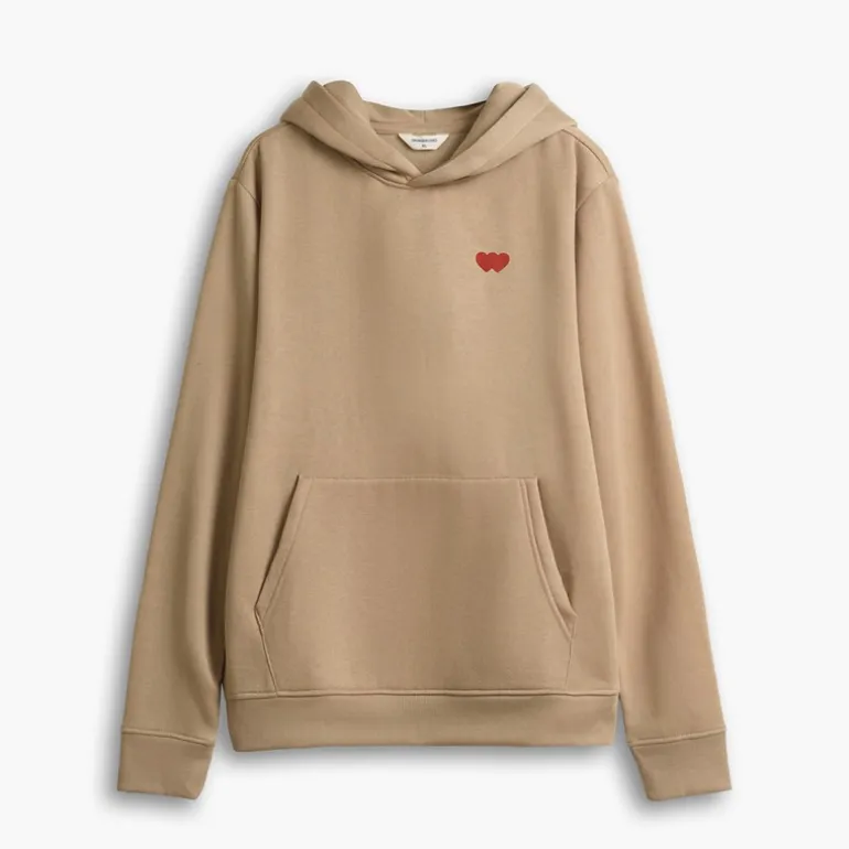 Copenhagen Legacy Herren Kapuzenpullover Herz Druck Khaki