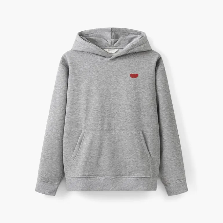 Copenhagen Legacy Herren Kapuzenpullover Herz Druck Grey Melange