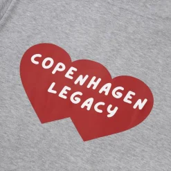 Copenhagen Legacy Herren Kapuzenpullover Herz Druck Grey Melange