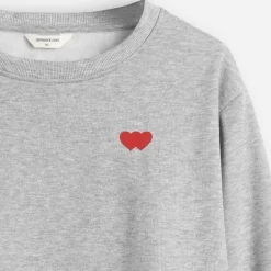 Copenhagen Legacy Herren Rundhals Herz Druck Sweatshirt Grey Melange