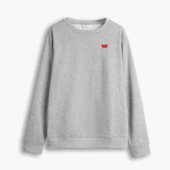 Copenhagen Legacy Herren Rundhals Herz Druck Sweatshirt Grey Melange