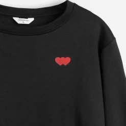 Copenhagen Legacy Herren Rundhals Herz Druck Sweatshirt Schwarz