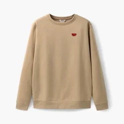 Copenhagen Legacy Herren Rundhals Herz Druck Sweatshirt Khaki