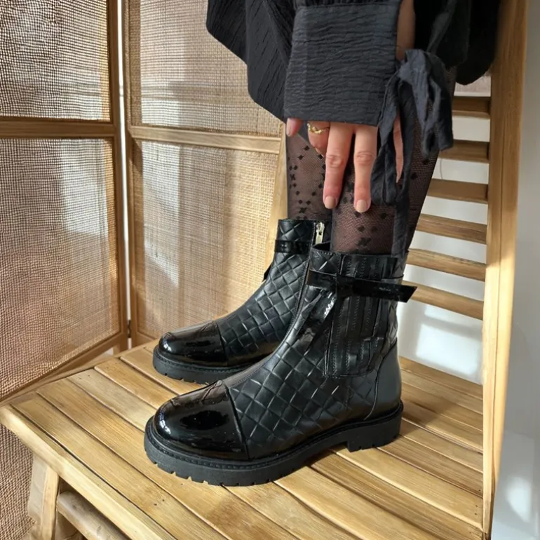 Copenhagen Shoes Damen Be My Guest Stiefel 0011 Schwarz Lack