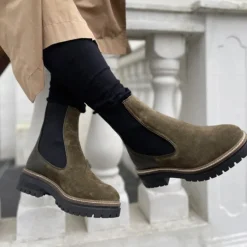 Copenhagen Shoes Damen Fall 21 Suede Modische Stiefel Khaki