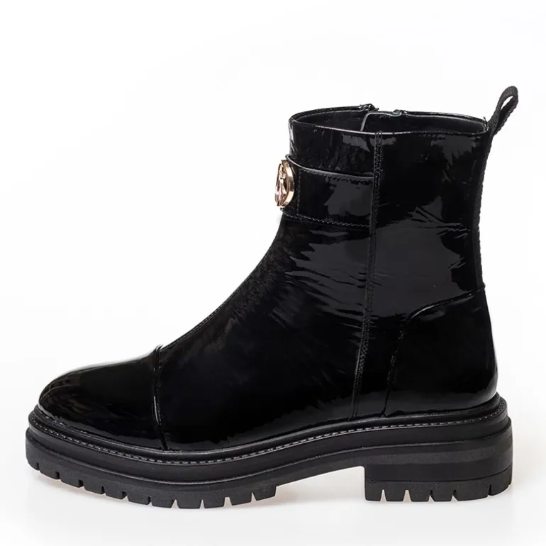 Copenhagen Shoes Damen Lady Boss Lackstiefel 038 Schwarz Lack