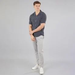 C.R.C. Herren Beeren Hemd Black Stripe
