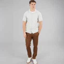 C.R.C. Herren Beeren Seersucker Hemd reif White St