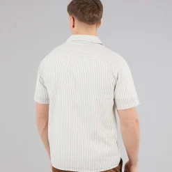 C.R.C. Herren Beeren Seersucker Hemd reif White St
