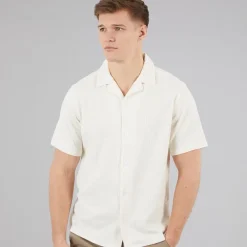 C.R.C. Herren Beerenstruktur Hemd Off White Offwhite