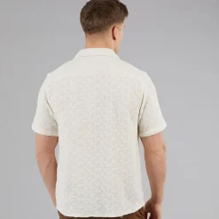 C.R.C. Herren Beerenstruktur Hemd Off White Offwhite