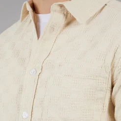 C.R.C. Herren Mosh Hemd mit Struktur Off White Offwhite