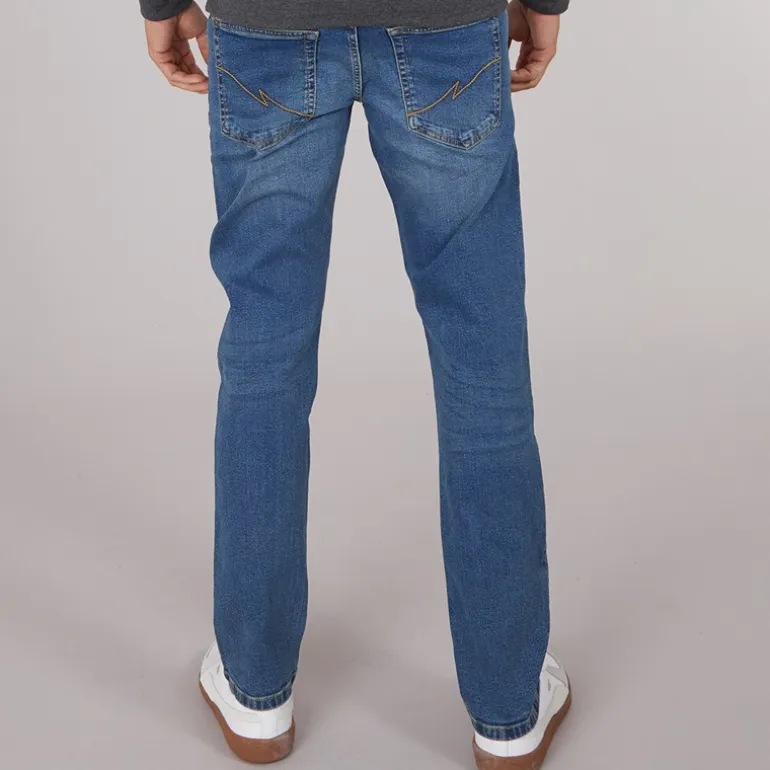 Crosshatch Herren Bandol Jeans mit geradem Bein Blau