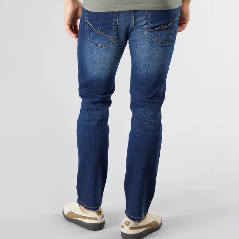 Crosshatch Herren Bandol Jeans Gerade geschnitten Dunkel gewaschen