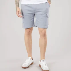 Crosshatch Herren Bardon Cargoshorts Steel Blue