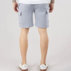 Crosshatch Herren Bardon Cargoshorts Steel Blue