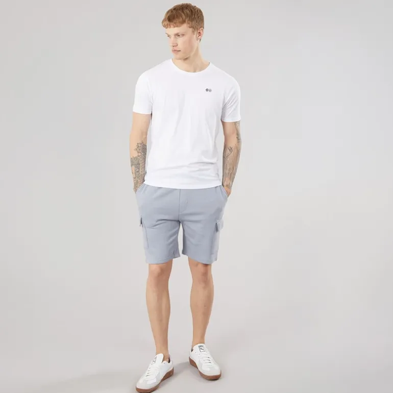 Crosshatch Herren Bardon Cargoshorts Steel Blue