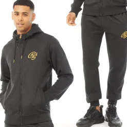 Crosshatch Herren Bradleys Jogginganzug Schwarz