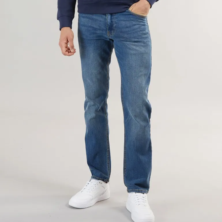 Crosshatch Herren Chas Straight Fit Jeans Mid Wash