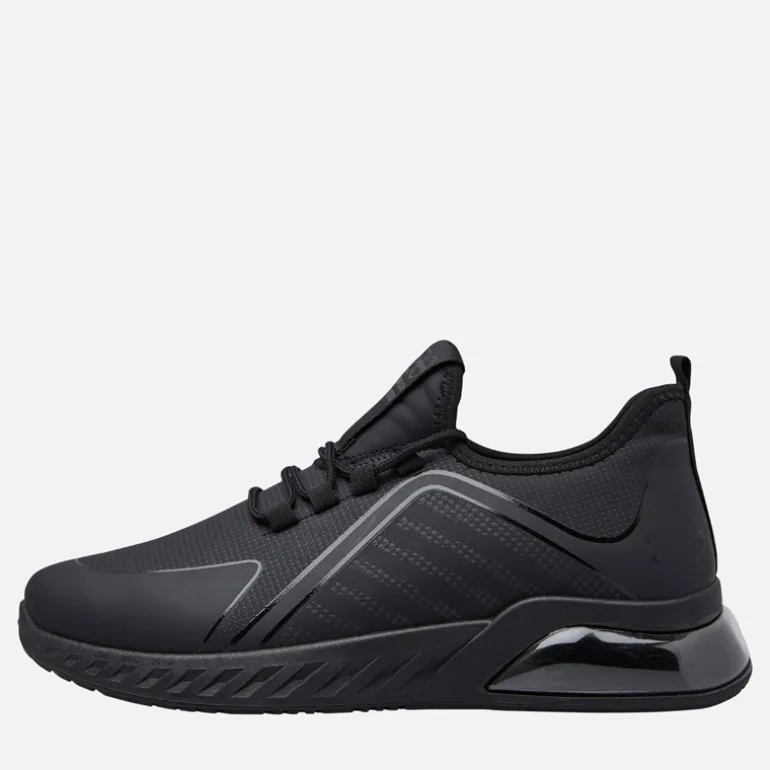 Crosshatch Herren Clarington Sneaker Black Mono