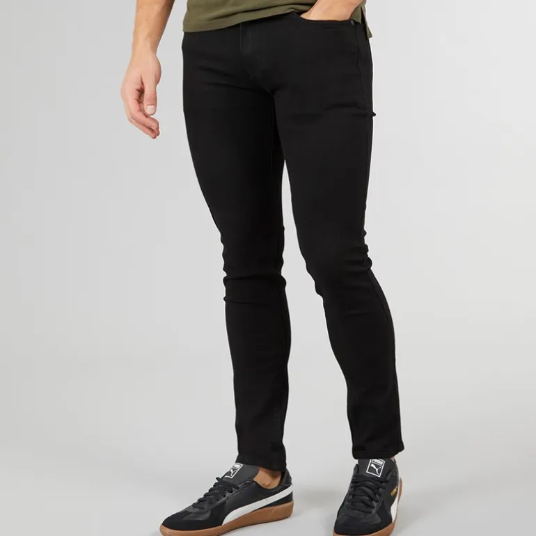 Crosshatch Herren Durtan Slim Fit Jeans Black Wash