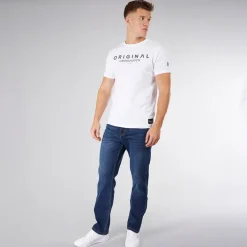 Crosshatch Herren Entspannt Lockere Passform Jeans Dunkel Gewaschen