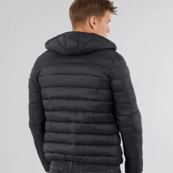 Crosshatch Herren Gattering Puffer Jacke Schwarz