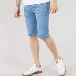 Crosshatch Herren Hammersmith Denim Shorts Light Wash