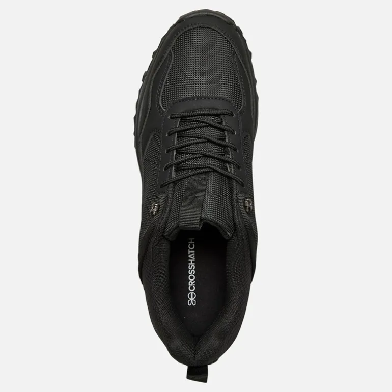 Crosshatch Herren Heymare Turnschuhe Schwarz Mono