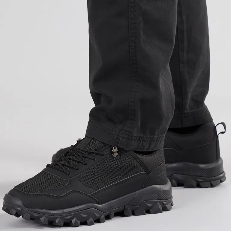 Crosshatch Herren Heymare Turnschuhe Schwarz Mono