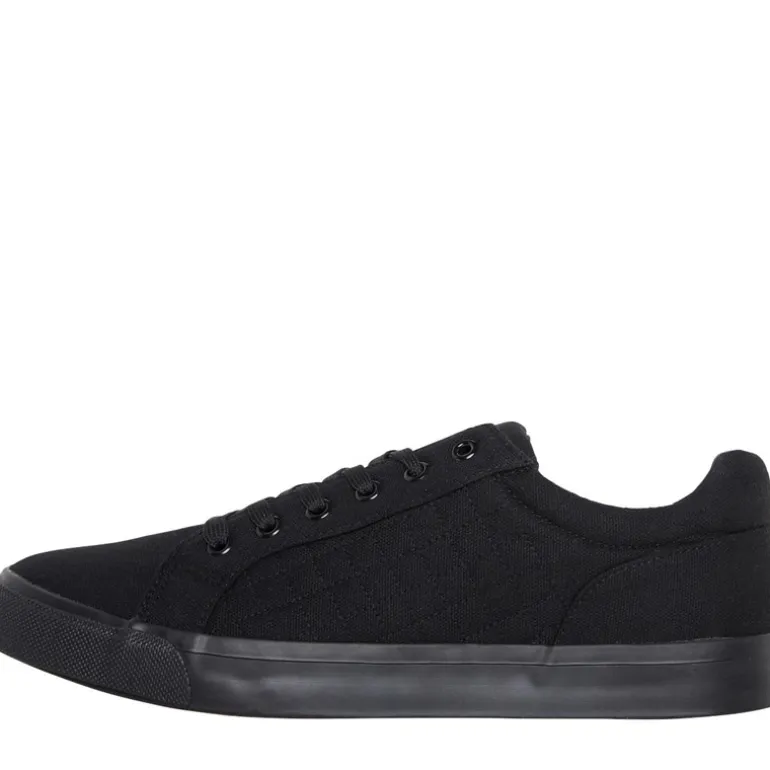 Crosshatch Herren Huseby Canvas Pumps Schwarz Mono