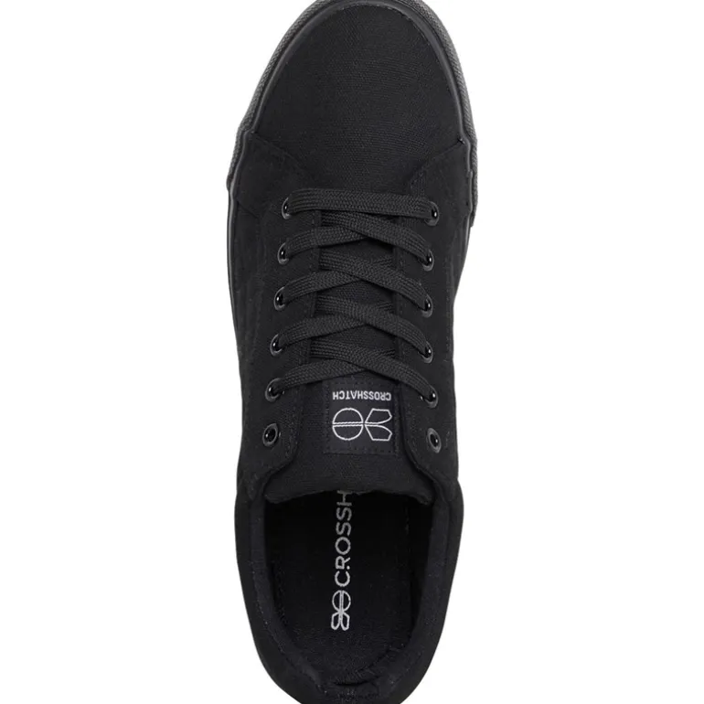 Crosshatch Herren Huseby Canvas Pumps Schwarz Mono