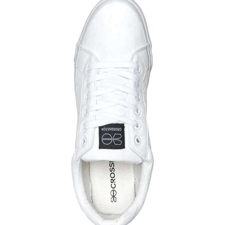 Crosshatch Herren Huseby Canvas Pumps Weiß Mono