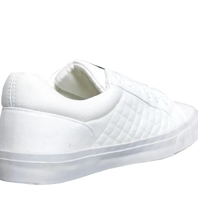 Crosshatch Herren Huseby Canvas Pumps Weiß Mono