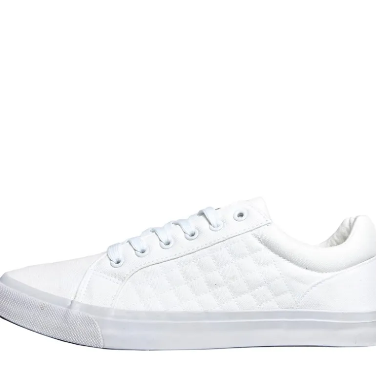 Crosshatch Herren Huseby Canvas Pumps Weiß Mono