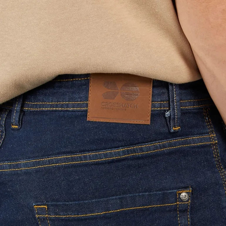 Crosshatch Herren Jeans Relaxed Fit Raw