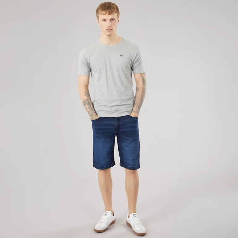 Crosshatch Herren Kamaline Denim Shorts Dark Wash