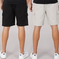 Crosshatch Herren Kathos Cargo Shorts Zweier Pack Grau/Schwarz