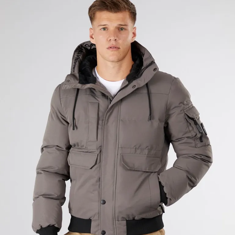 Crosshatch Herren Milwaka Fell Gefütterte Jacke mit Kapuze Anthrazit