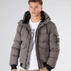 Crosshatch Herren Milwaka Fell Gefütterte Jacke mit Kapuze Anthrazit