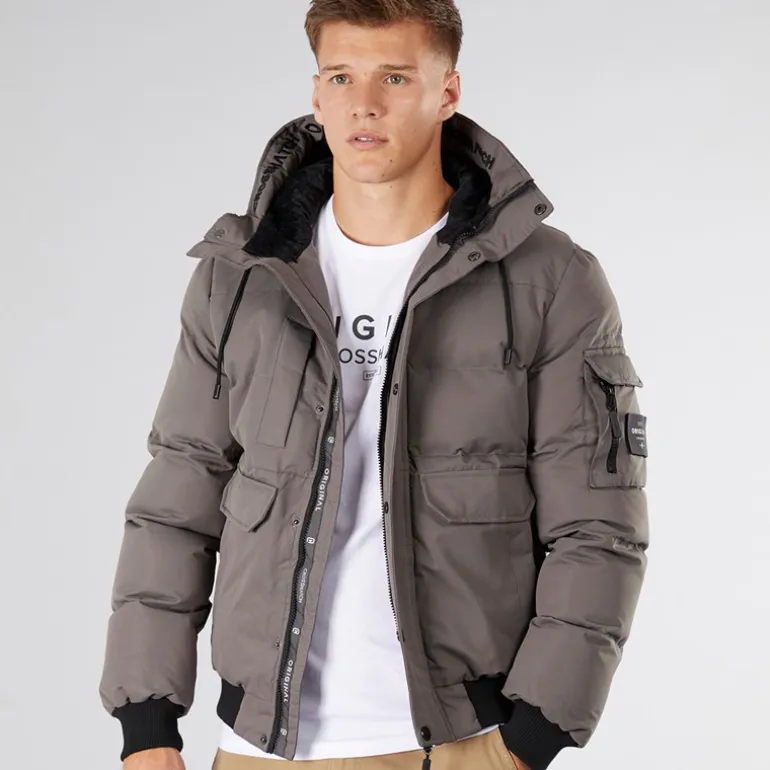 Crosshatch Herren Milwaka Fell Gefütterte Jacke mit Kapuze Anthrazit