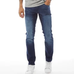 Crosshatch Herren New Svelte Skinny Jeans Dunkelblau